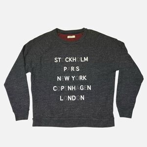 MADEWELL Cities Graphic Cotton Crewneck Sweatshirt Inner Terry Size Small Gray